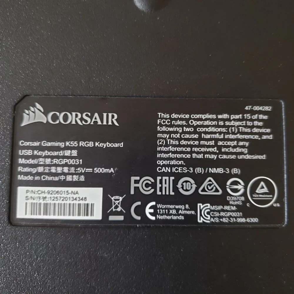 Corsair K55 RGB Wired Gaming Keyboard WITH 2 Mouse